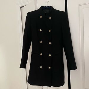 Rare Zara Blazer / Coat. Black with Gold Buttons. XS.